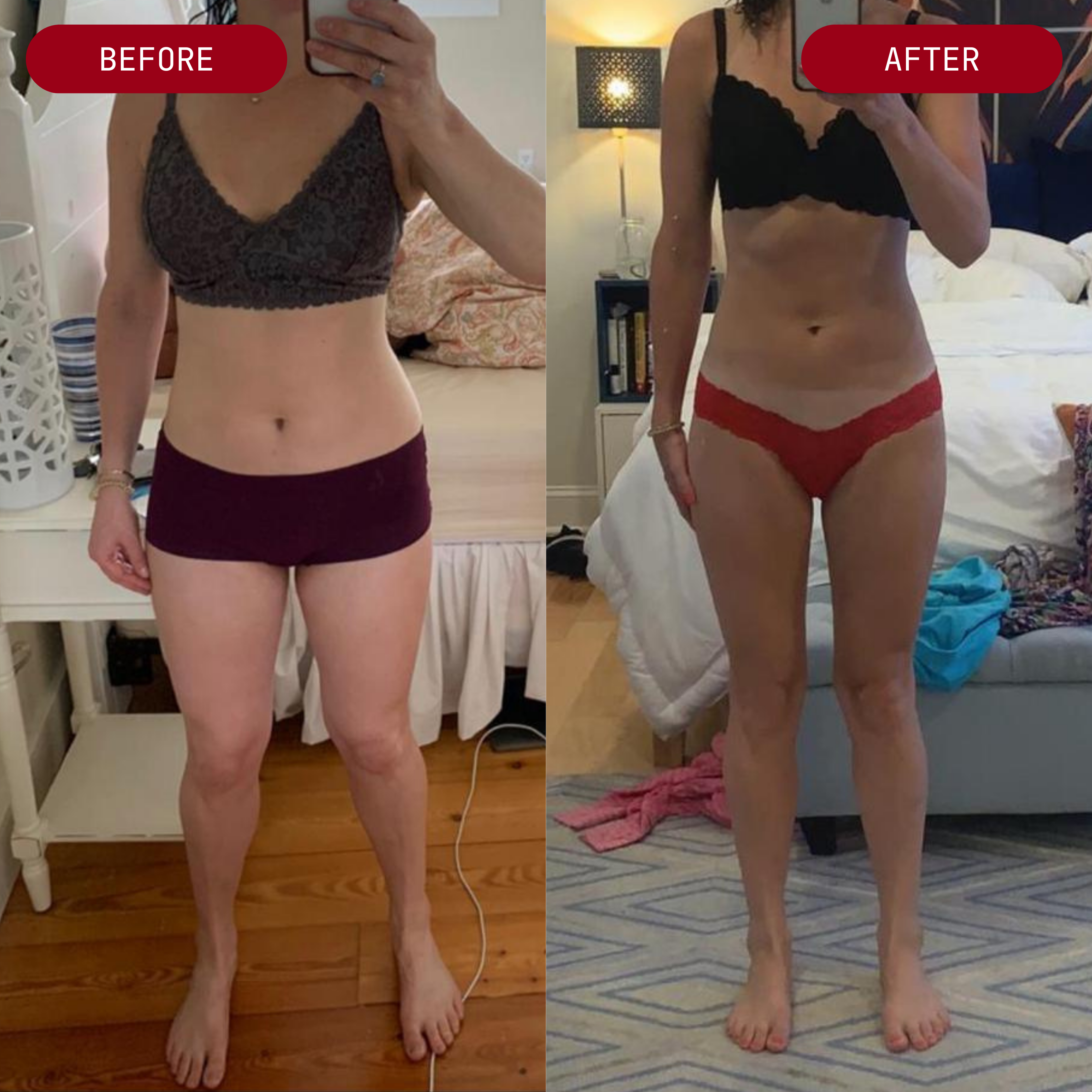 Before and after transformation.